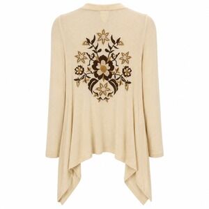 Ivu Jane Boho Embroidered Cardigan Womens XS Cottagecore Whimsigoth Meadowcore